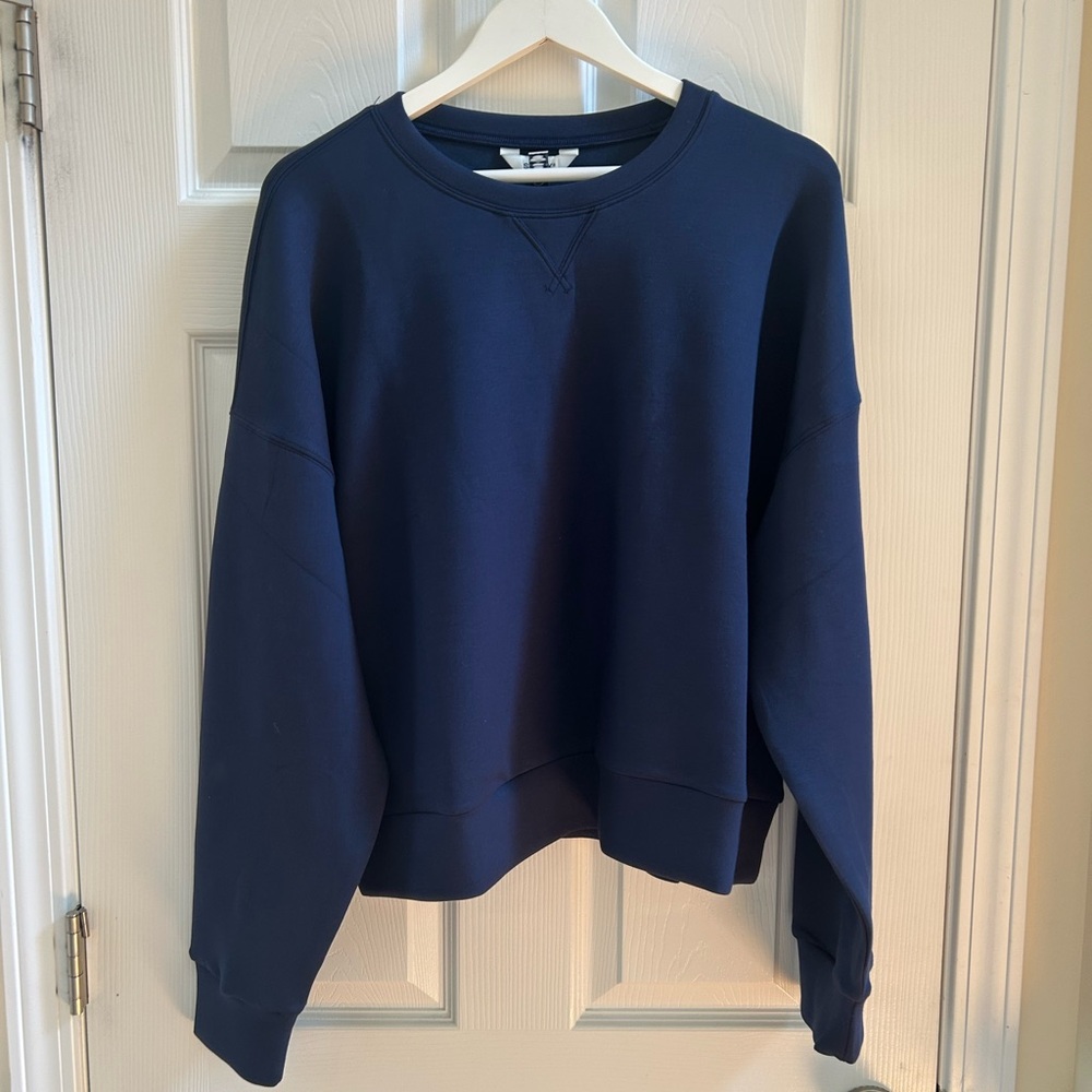 NWT SPANX AirEssentials® Crewneck in Navy Blue Size 1X - Picture 2 of 5